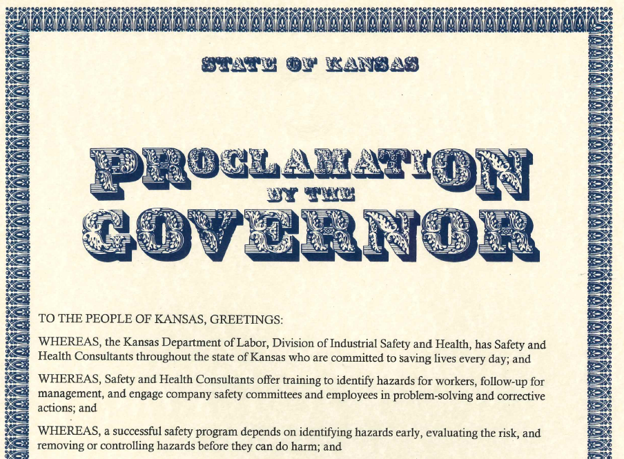 Screenshot of National Safety Month Proclamation